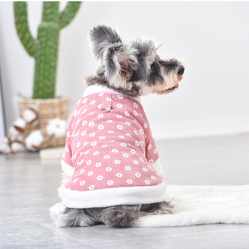 Flower Corduroy Cotton Padded Dog Jacket - Image 6