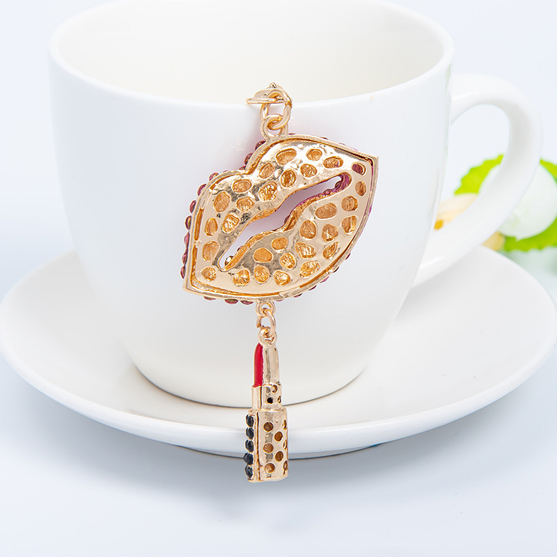 Fashion Diamond Red Lip Keychain - Image 4