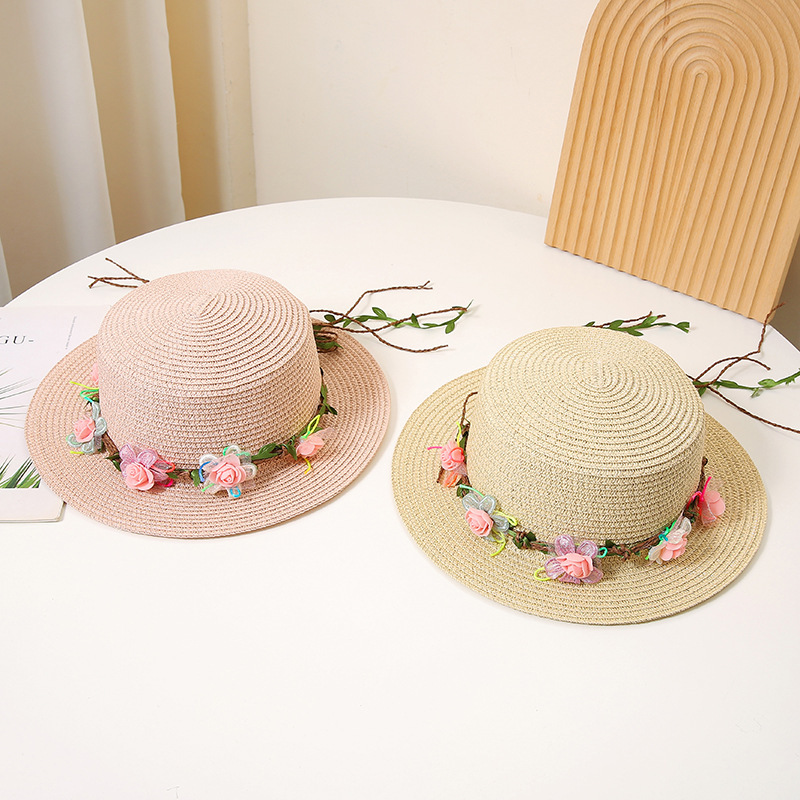 Women's Flat Sun Protection Straw Hat - Image 8