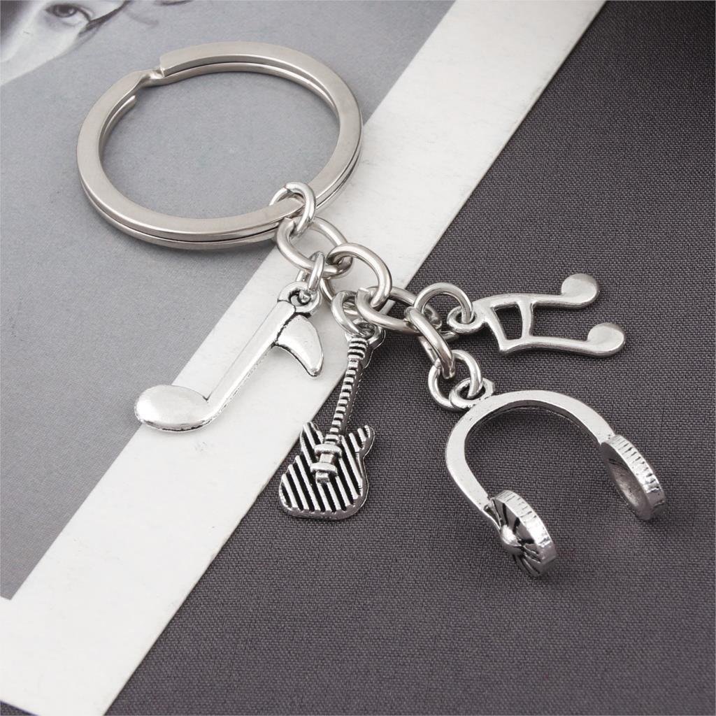 Notes Guitar Music Artist Band Keychain