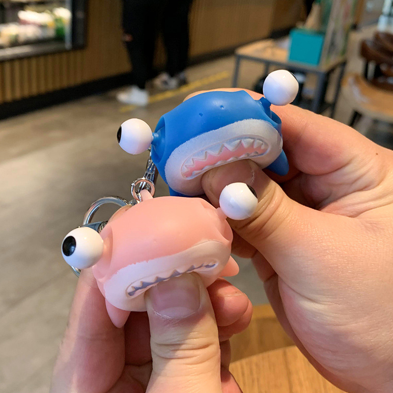 Cartoon Eye-Popping Shark Keychain