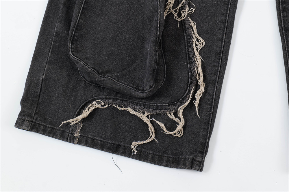 Ripped Wide-legged Denim Trousers For Men - Image 3
