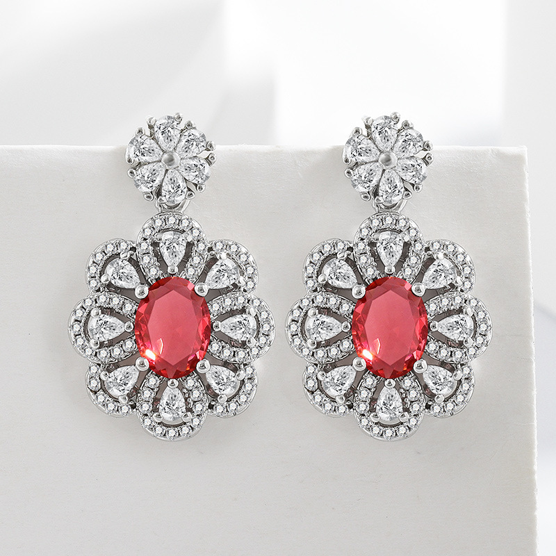 Crystal Shiny Bride Earrings Necklace Suit - Image 9