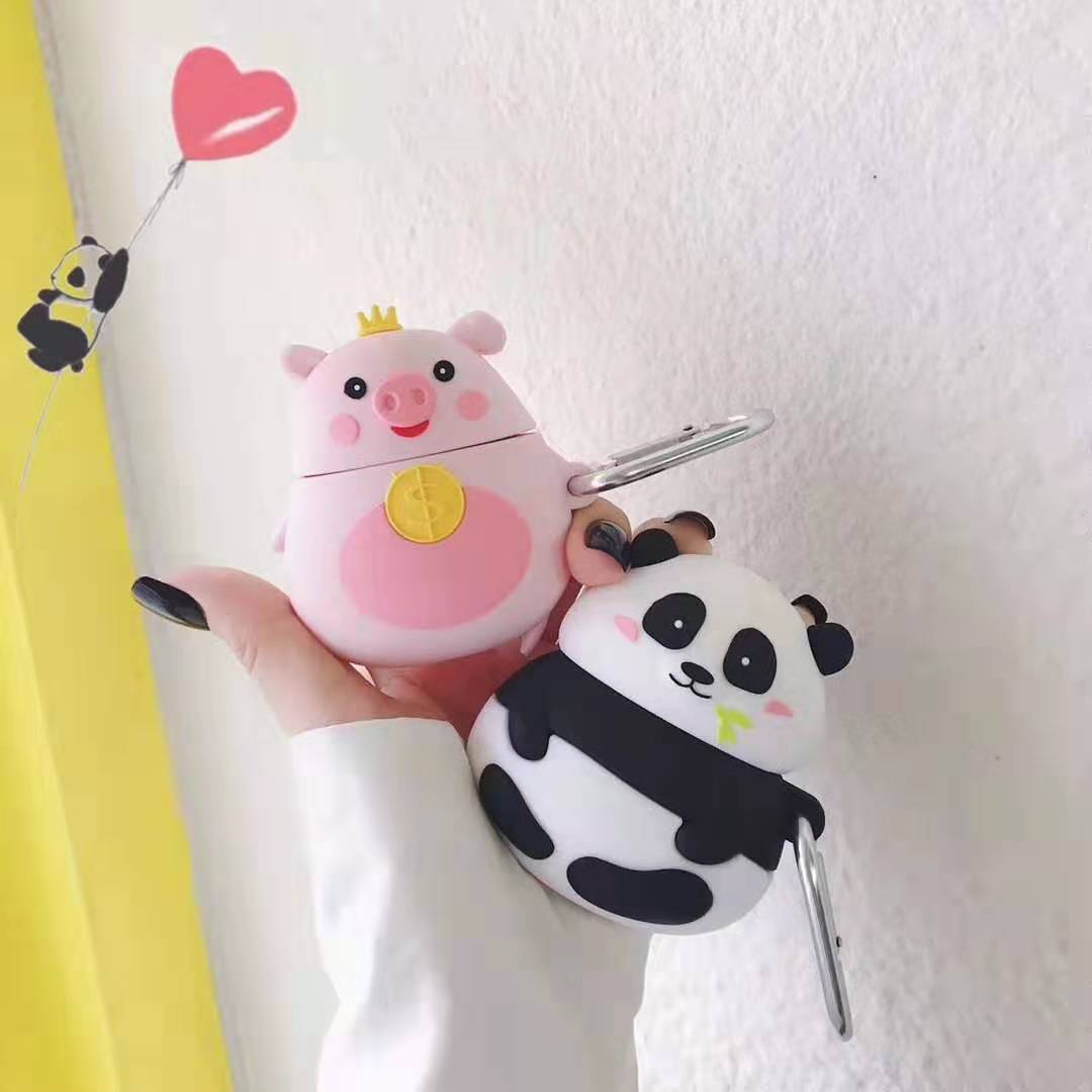 Silicone Cute 3D Panda Piggy Earphone Case - Image 2
