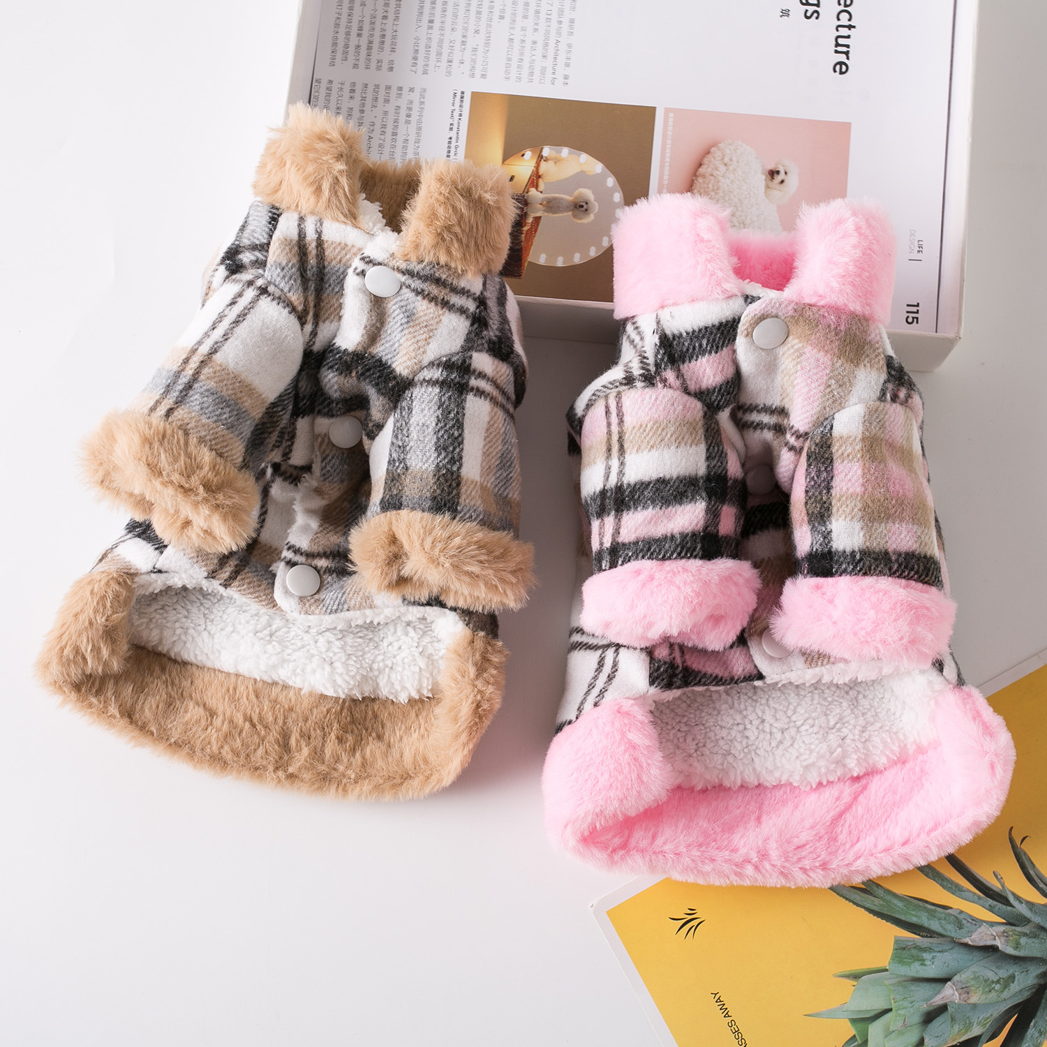 Pet Thickening Checkered Dog Suit