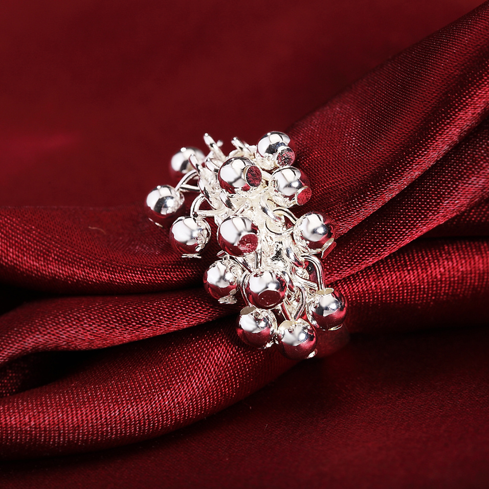 Fashionable Silver Women's Grape Ring - Image 2