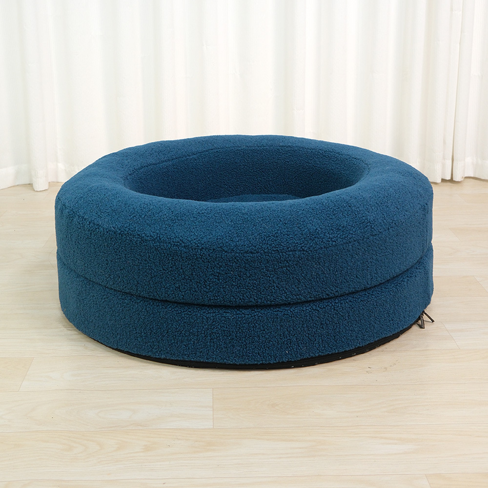 Household Solid Color Leisure Round Cat Bed - Image 3