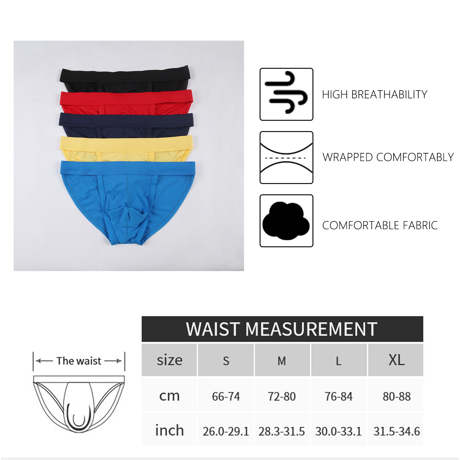 Low Waist Ice Silk Solid Color Men Underwear - Image 2