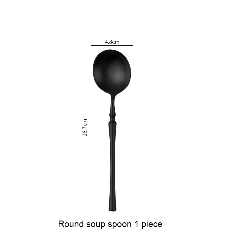 Matte Black Stainless Steel Luxury Flatware Set - Image 9