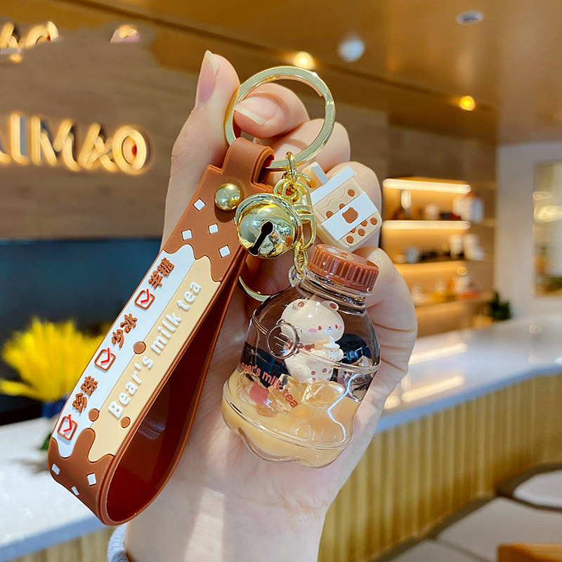Cute Milk Tea Bear Pendant Keychain - Image 6
