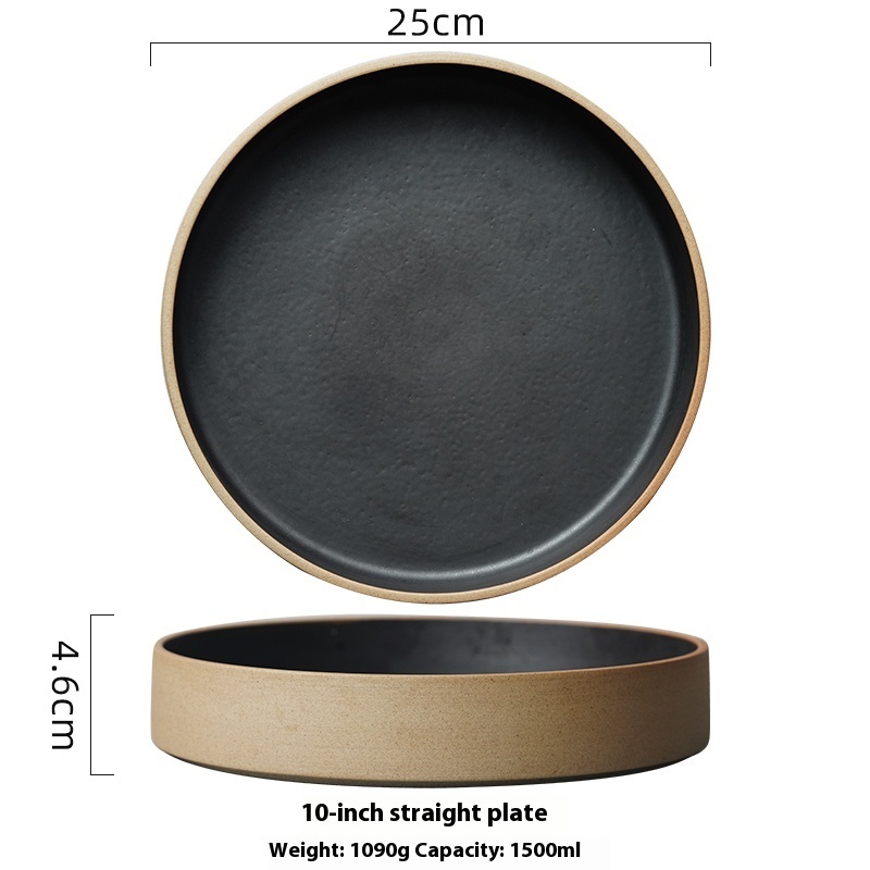 Creative Retro Circle Pottery Clay Plates - Image 7