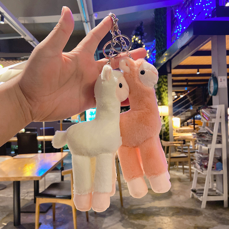 Plush Alpaca Style Pendant Keychain