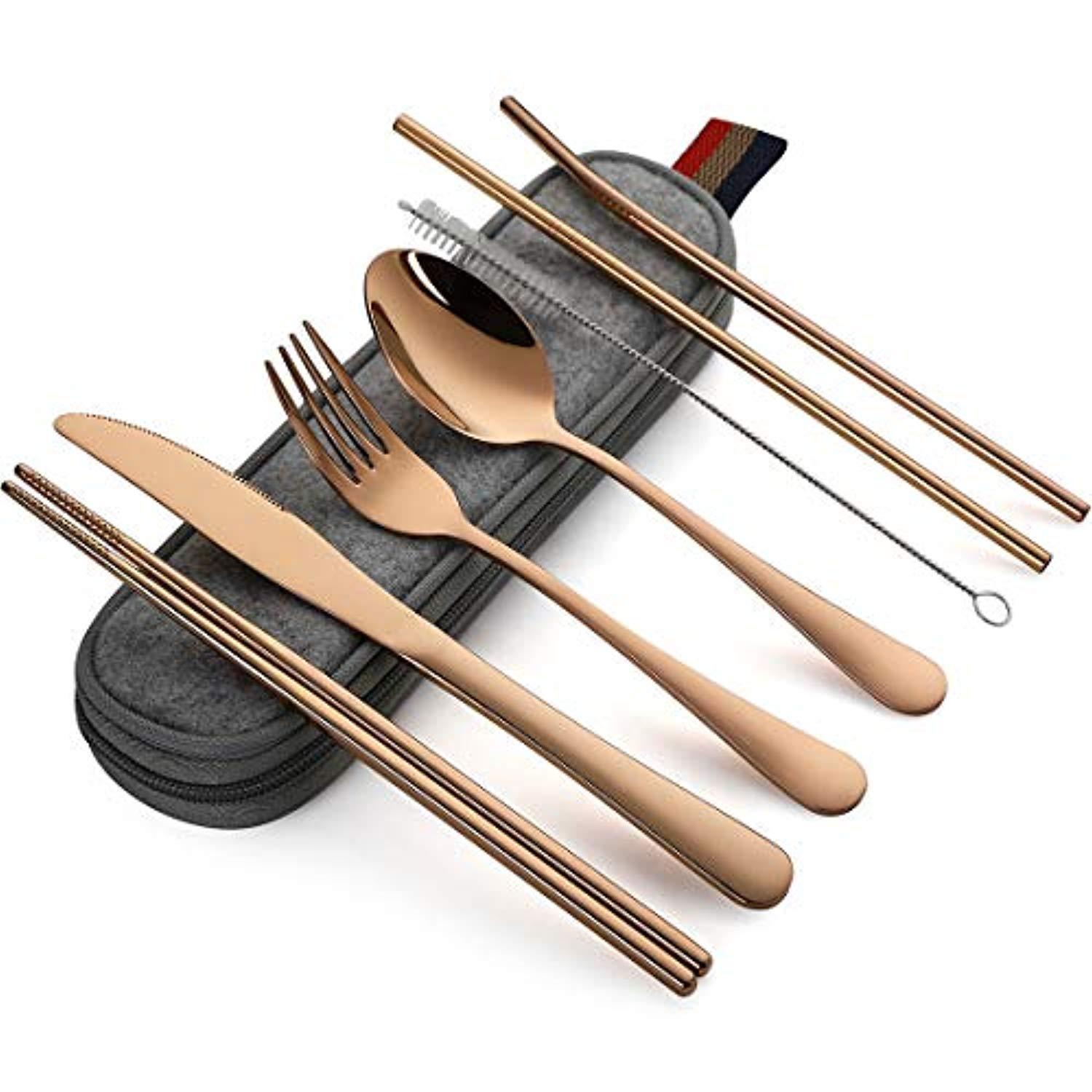 Portable 304 Stainless Steel Titanium-Coated Cutlery - Image 5