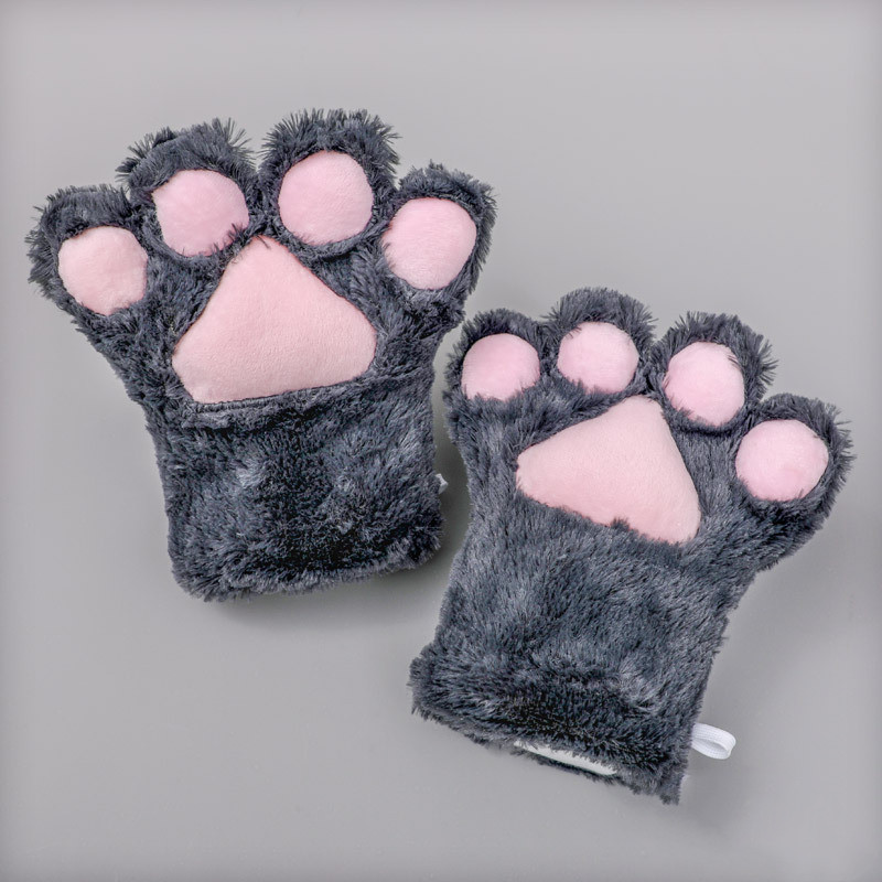 Cute Adorable Plush Cosplay Cat Paw Gloves - Image 4