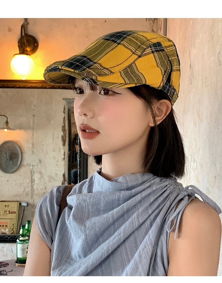 Dopamine Retro Plaid Women's Hats - Image 9
