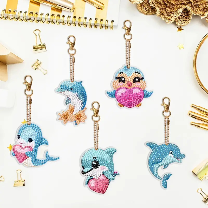 5D Artificial Diamond Painting Keychain