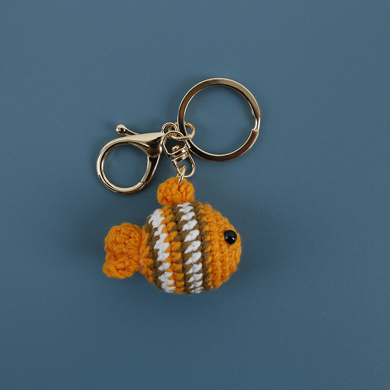 Creative Hand Crocheted Clownfish Keychain - Image 5