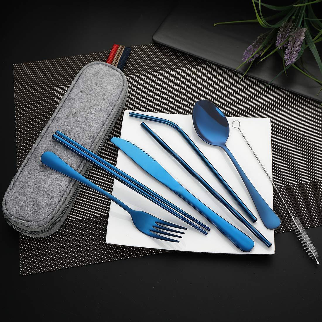 Portable 304 Stainless Steel Titanium-Coated Cutlery