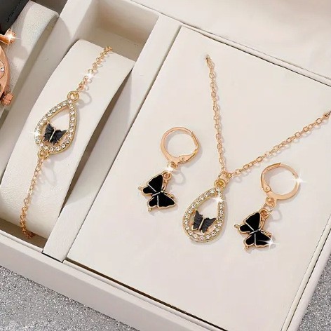 4PCS Luxury Butterfly Drop Oil Necklace Set - Image 7