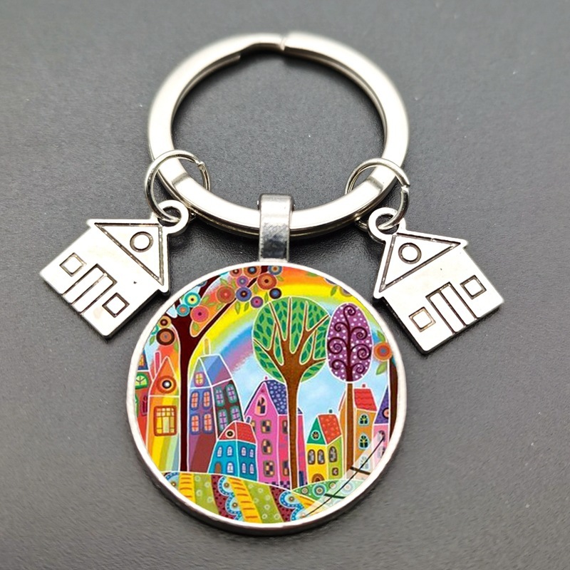 Creative Crystal Glass Scenic View Keychain