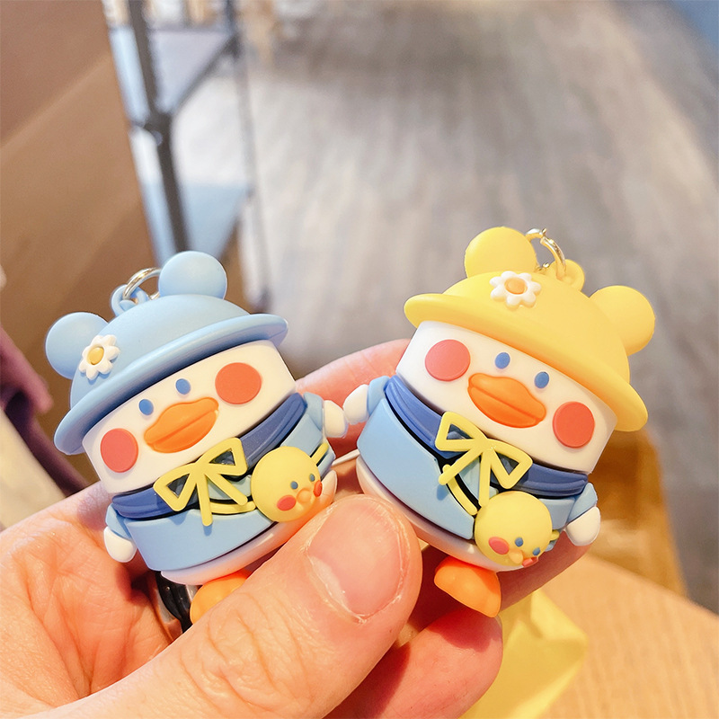 Cute Duck Backpack Dripping Glue Keychain - Image 5