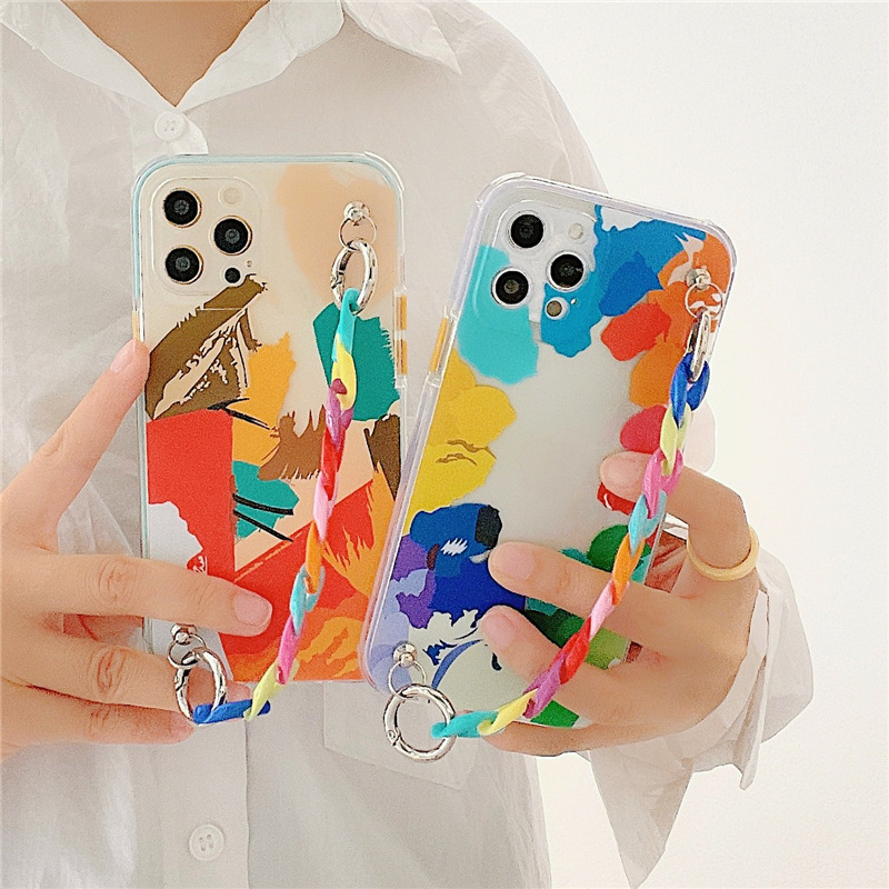Silicone Color Wrist Chain Phone Case