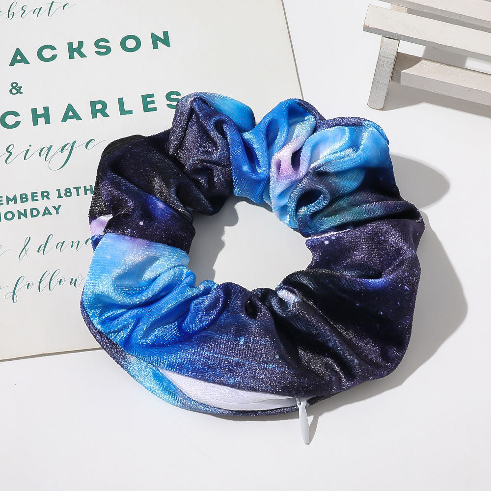 Large Velvet Cloth Zipper Hair Tie