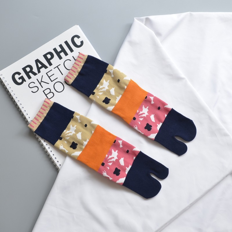 Jacquard Combed Toe Cotton Socks for Women
