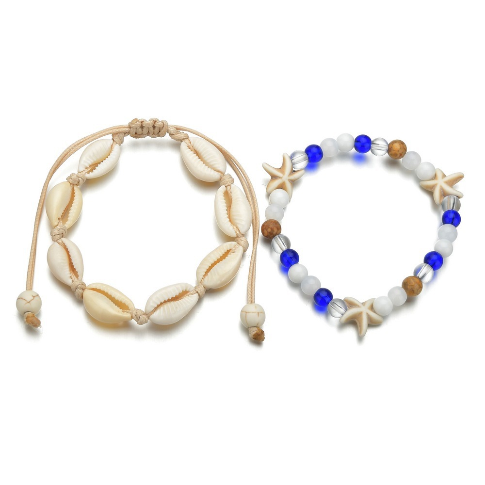 Multi-Piece Shell Turquoise Anklet - Image 4