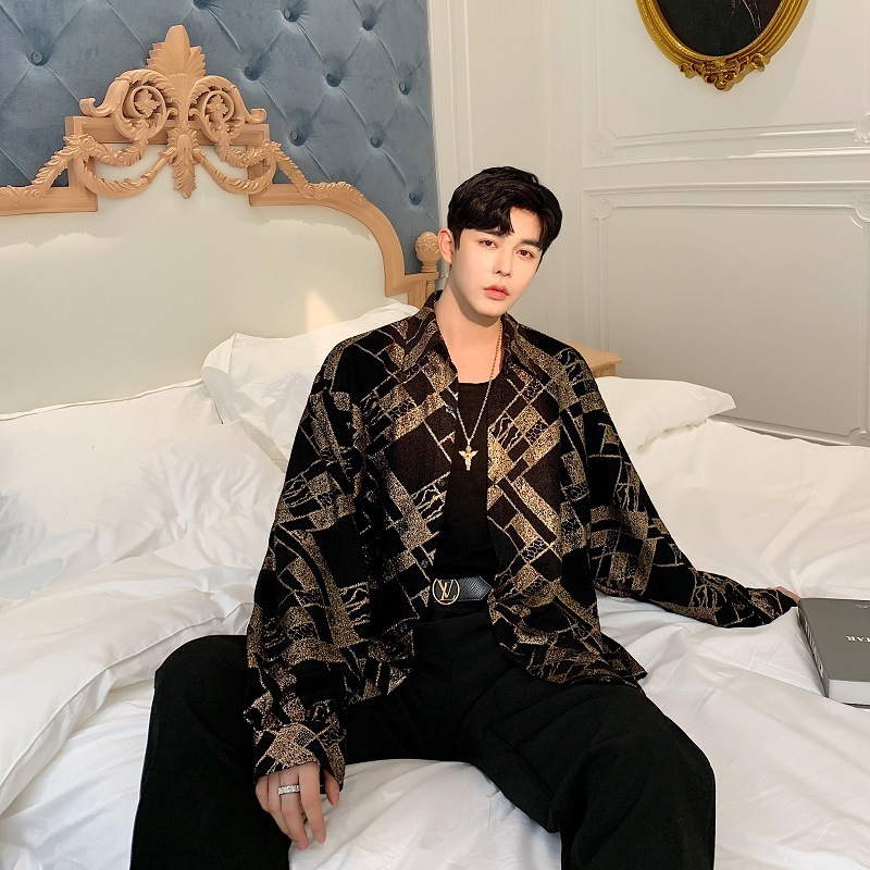 Trendy Gold 3D Long Sleeve Shirt - Image 2