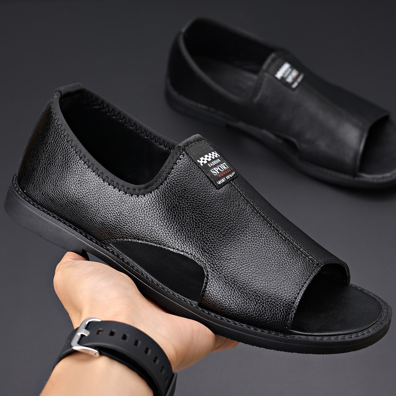 Soft Leather Non-slip Roman Casual Sandals - Image 2