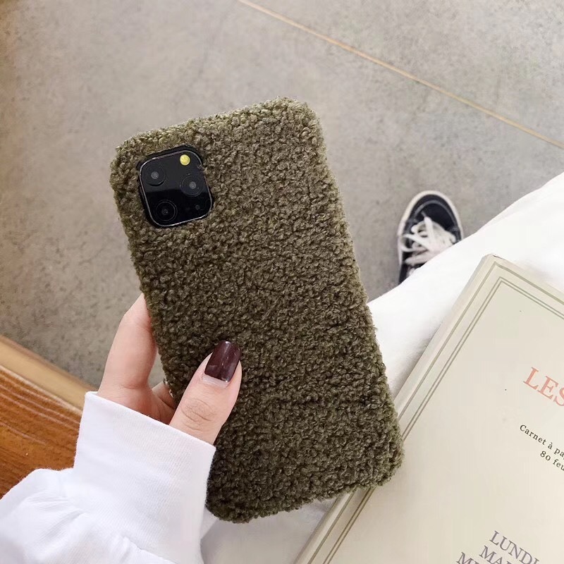 Solid Color Winter Woolen Phone Case