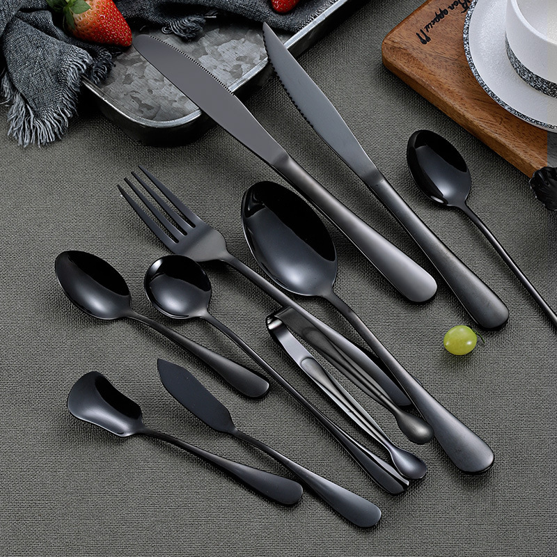 Stainless Steel Titanium-Plated Cutlery 4 Piece Set - Image 8