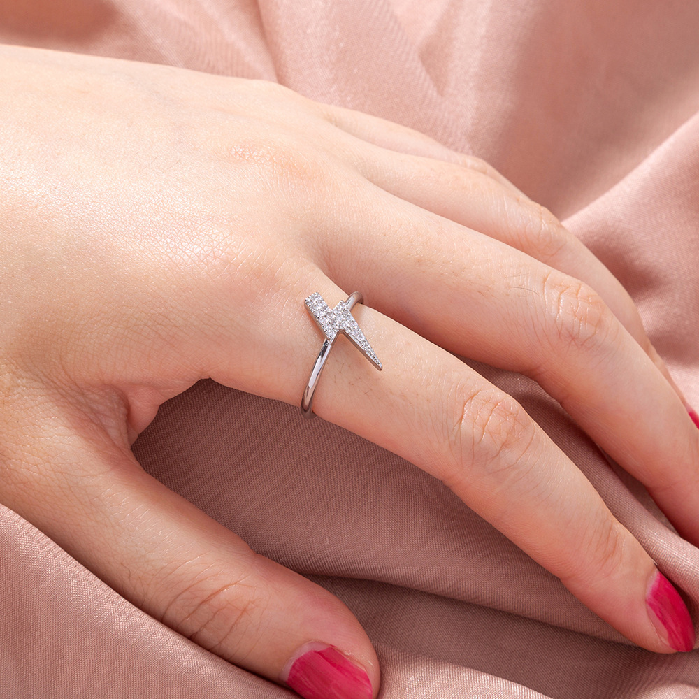 Women Zircon Lightning Ring
