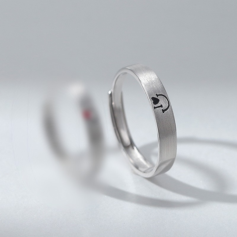 Love Smiling Face Couple Ring Men - Image 7