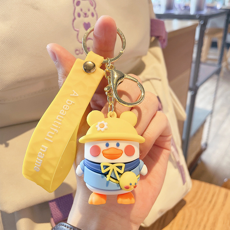 Cute Duck Backpack Dripping Glue Keychain - Image 2