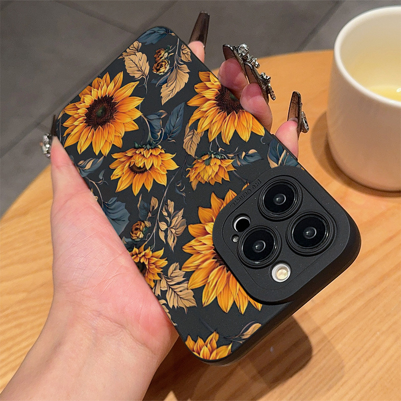 Vintage Sunflower Shockproof Frosted Phone Case - Image 5