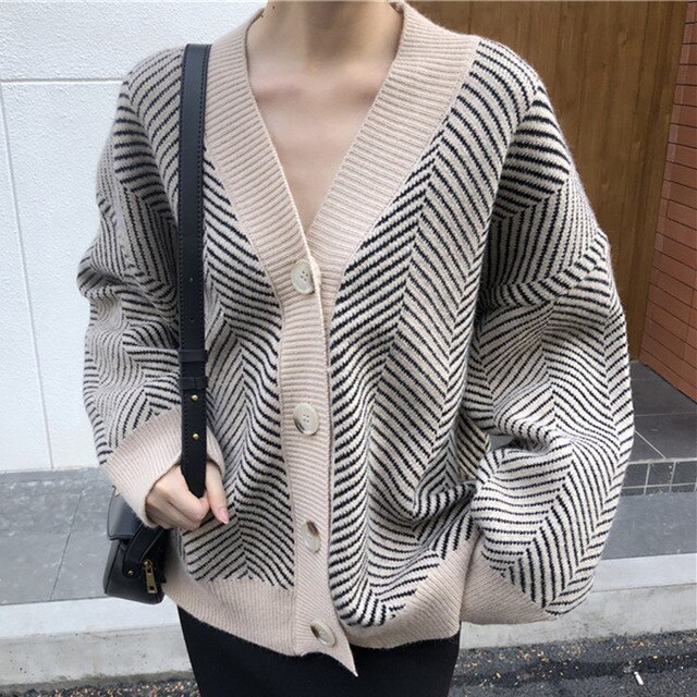 Striped Cardigan Sweater