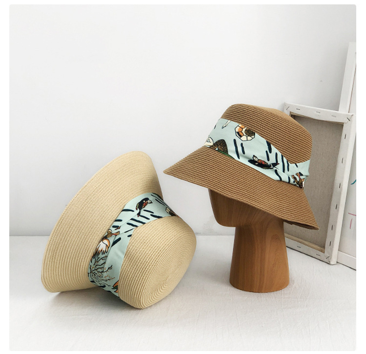 French Vintage Hepburn Straw Fisherman Hat - Image 5