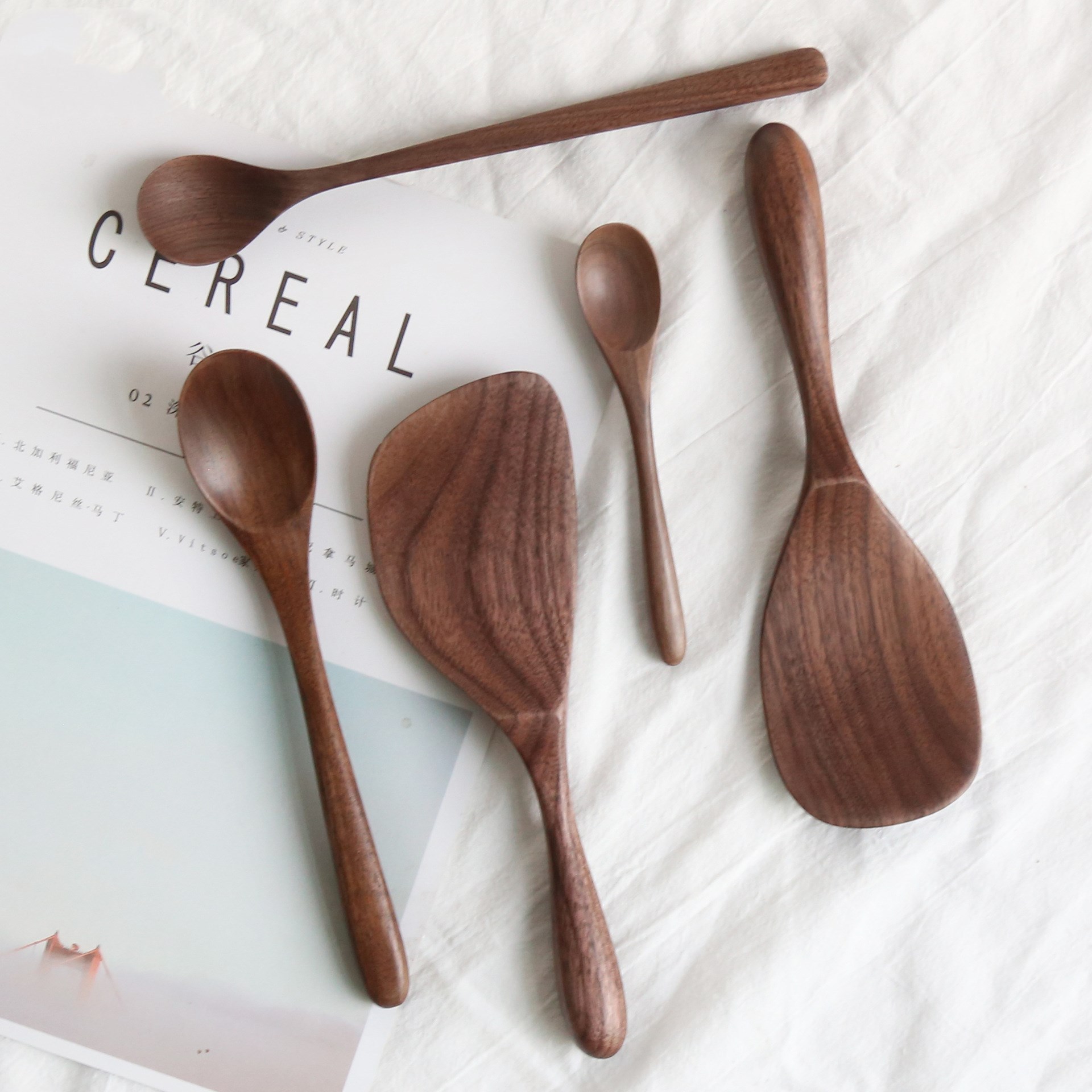 Black Walnut Cutlery Spoon Set