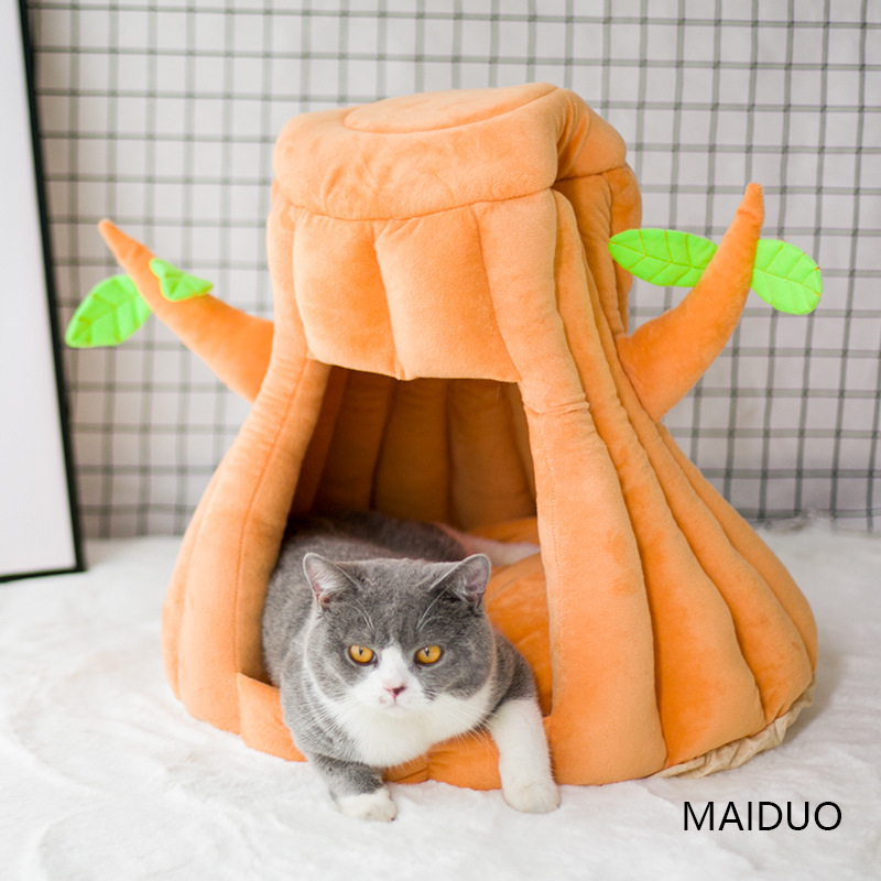 Plush Brown Cat Kennel House - Image 7