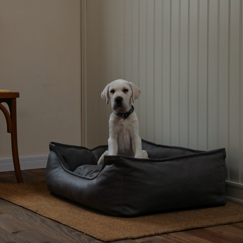 Waterproof Faux Leather Kennel Pet Bed