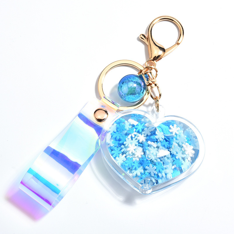 Cute Peach Oiled Love Heart Keychain - Image 4