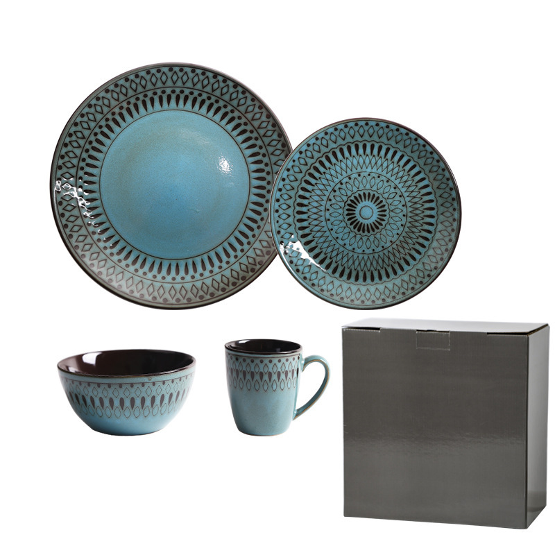 Ceramic Retro Household Bowls Plates Set - Image 8