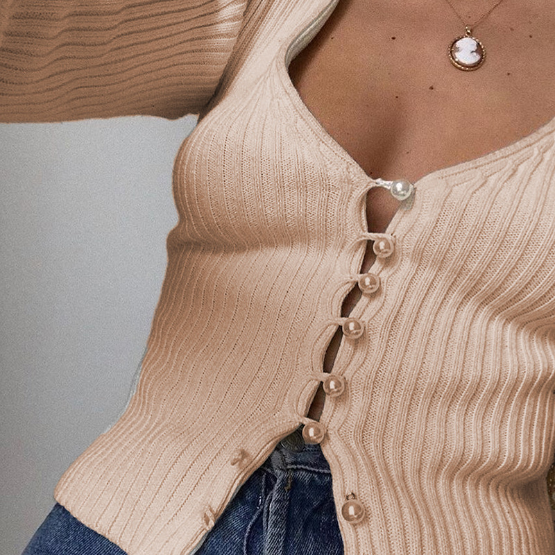 Pearl Button Cardigan Top - Image 3