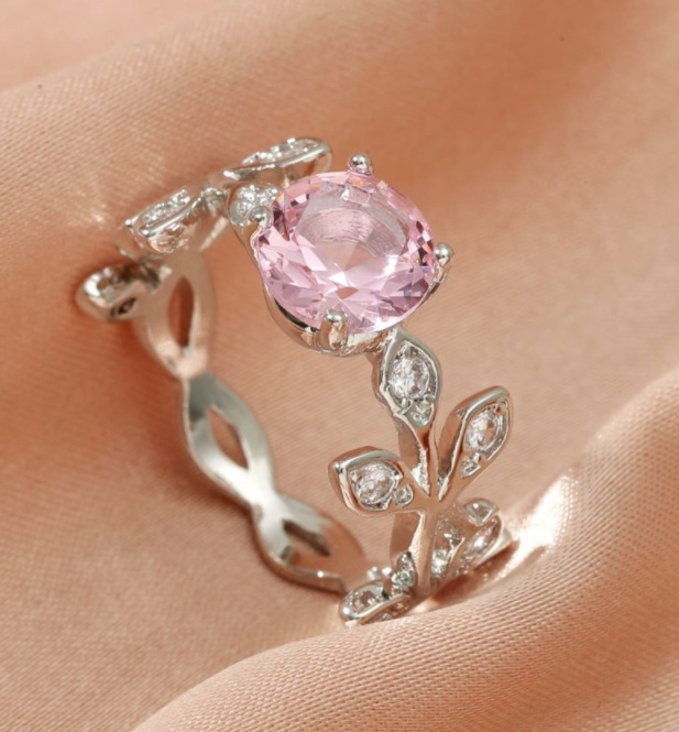 Red Gemstone Silver Plated Ring - Image 3