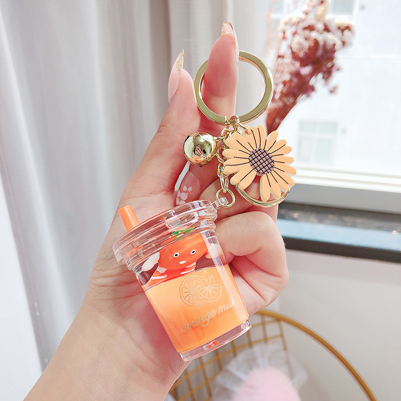 Cartoon Fruit Daisy Acrylic Bottle Keychain - Image 10
