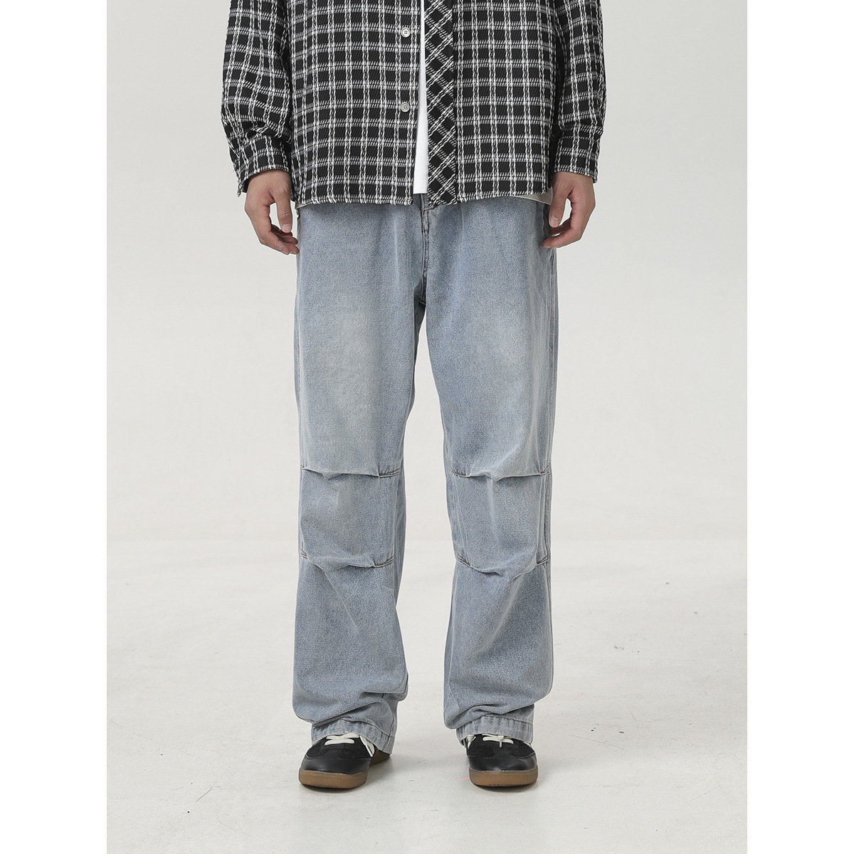 Fashion Retro Loose Denim Trousers - Image 5