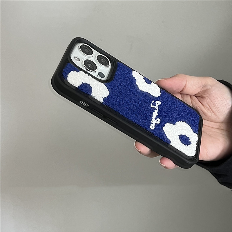 Klein Blue Flower Plush Phone Case - Image 3
