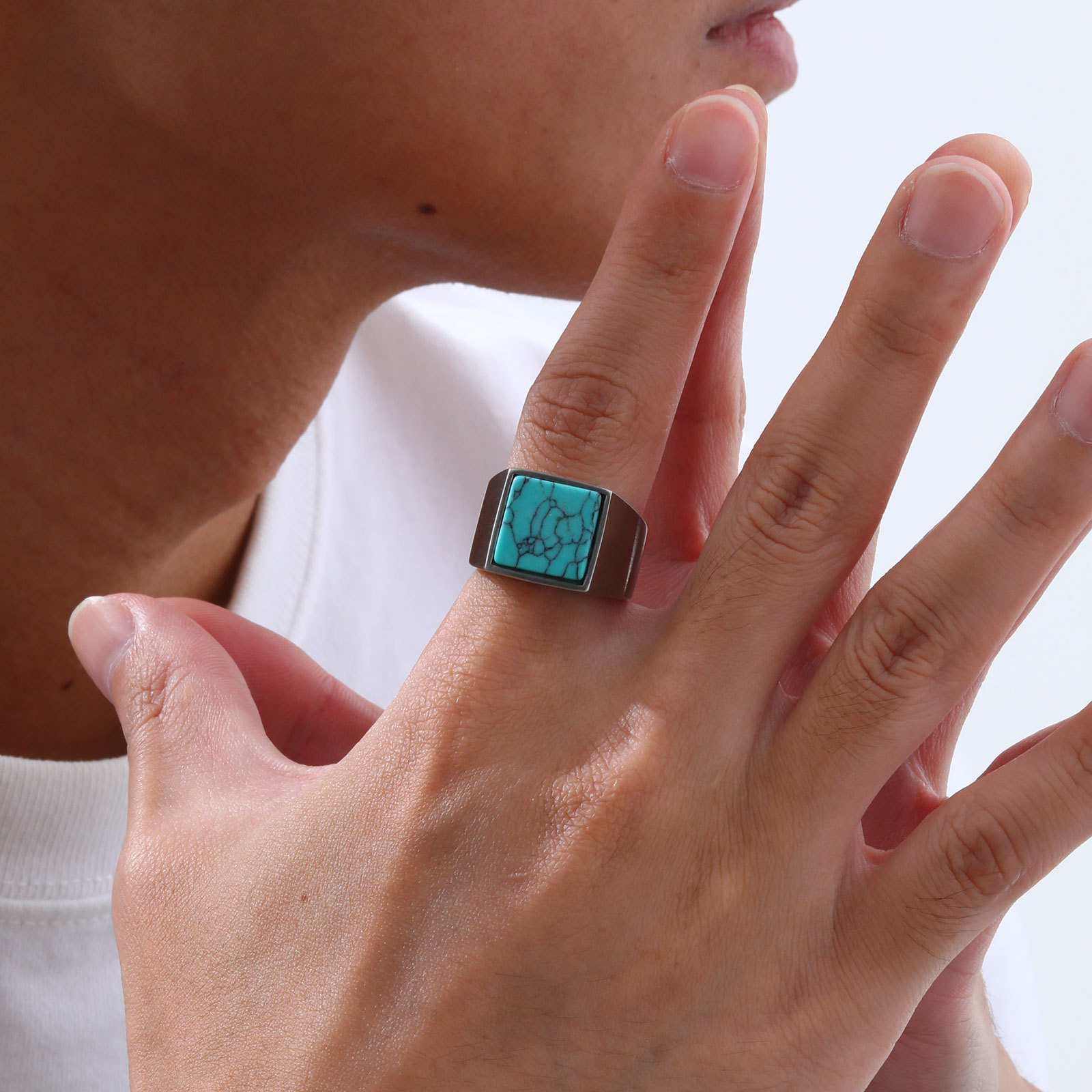 Stainless Steel Square Seal Ring For Men - Image 2